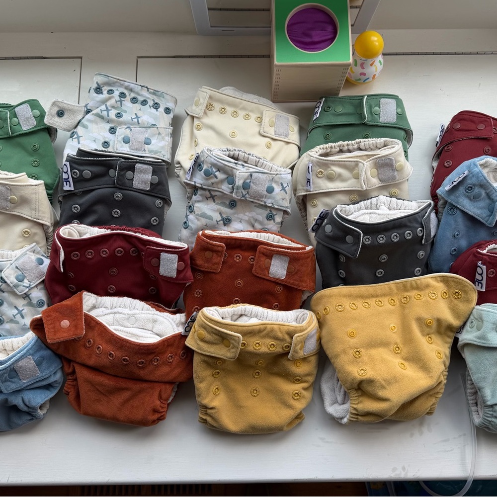 GroVia Cloth Diaper Lot - 24 AIO (11 SOLD OUT Buttah) + 12 Overnight Liners